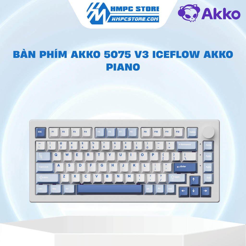 Bàn phím AKKO 5075 V3 IceFlow Akko Piano | Bảo hành 12 tháng