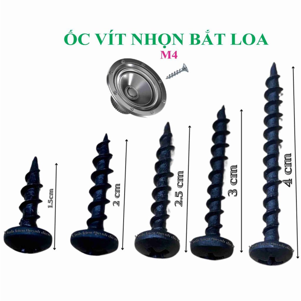 Ốc vít nhọn bắt thùng loa REN xoắn thưa TAIWAN M4