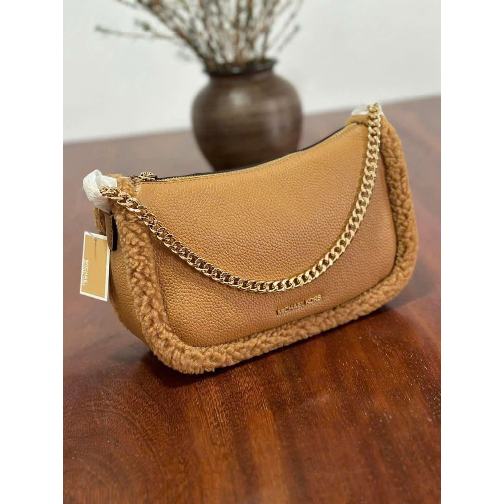 Túi Đeo Vai Chính Hãng Michael Kors Carmela Crossbody Pochette Medium Brown