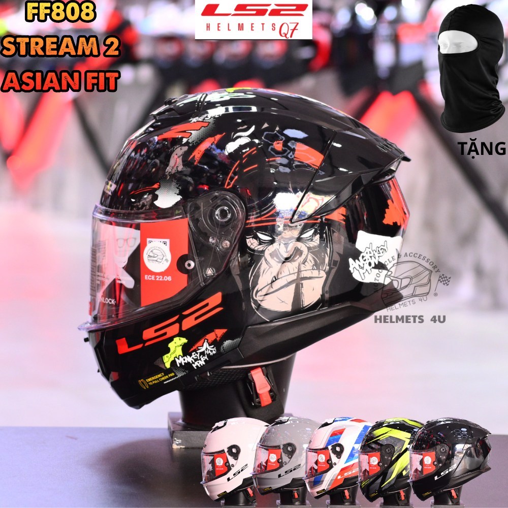 Mũ bảo hiểm fullface LS2 FF808 STREAM II 2 kính Asian fit chuẩn an toàn ECE22.06 - LS2 Helmets