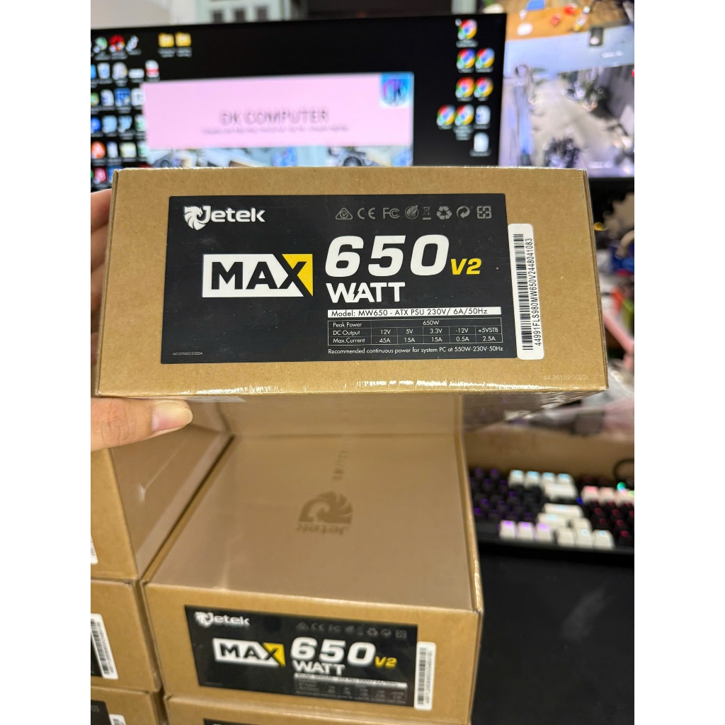 Bộ Nguồn Máy Tính (PSU) Jetek MaxWatt MW650 V2 New Seal Bảo Hành 36 Tháng ( Hãng )