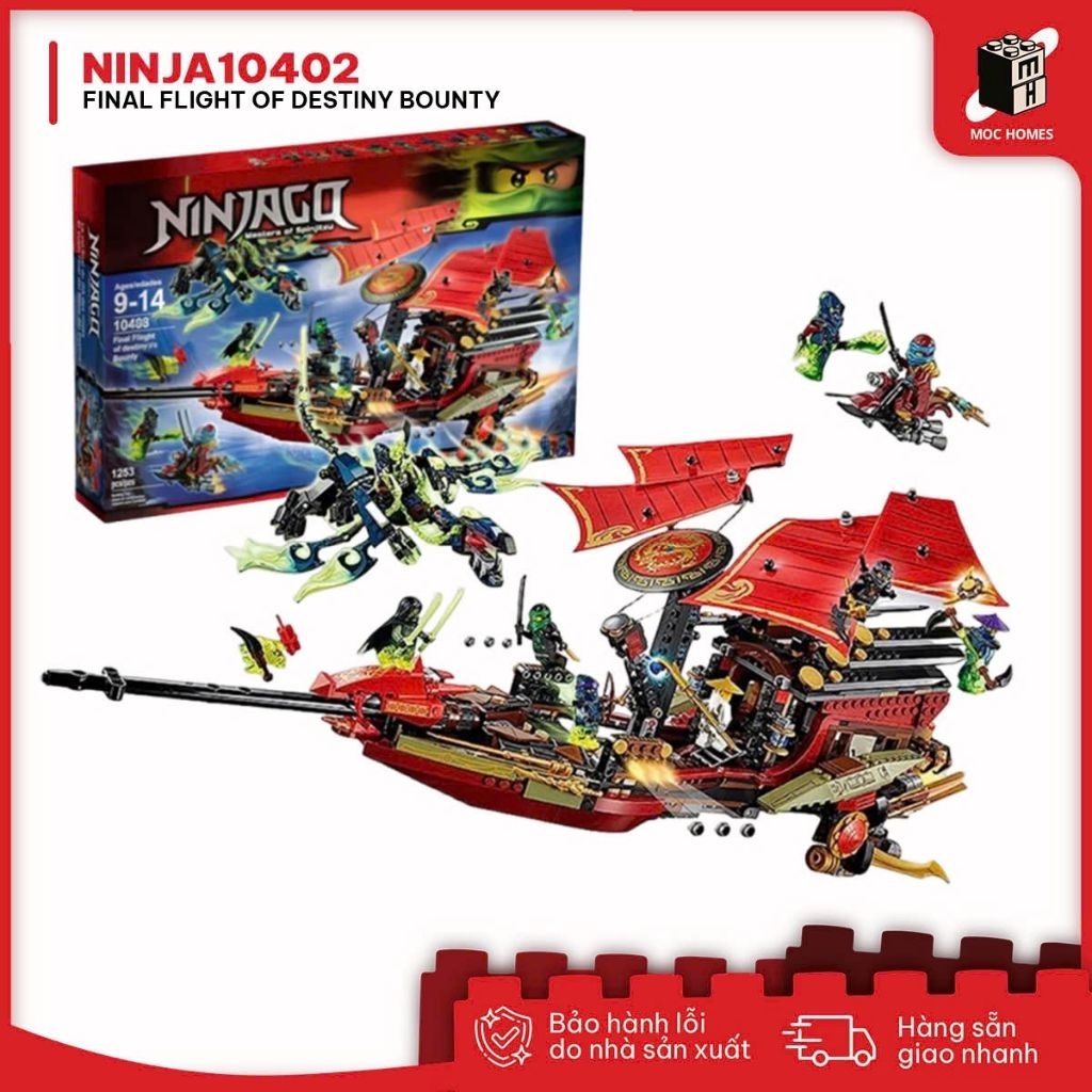 Đồ chơi lắp ráp mô hình thuyền Ninjago cuộc chiến cuối cùng với Morro trên thuyền Destiny Bounty 104