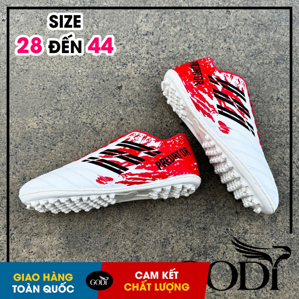 Giày đá bóng size 28-29-30-31-32-33-34-35-36-37-38 đến 44 Giày đá banh nam nữ con gái trẻ em bé trai rẻ đẹp màu trắng đỏ
