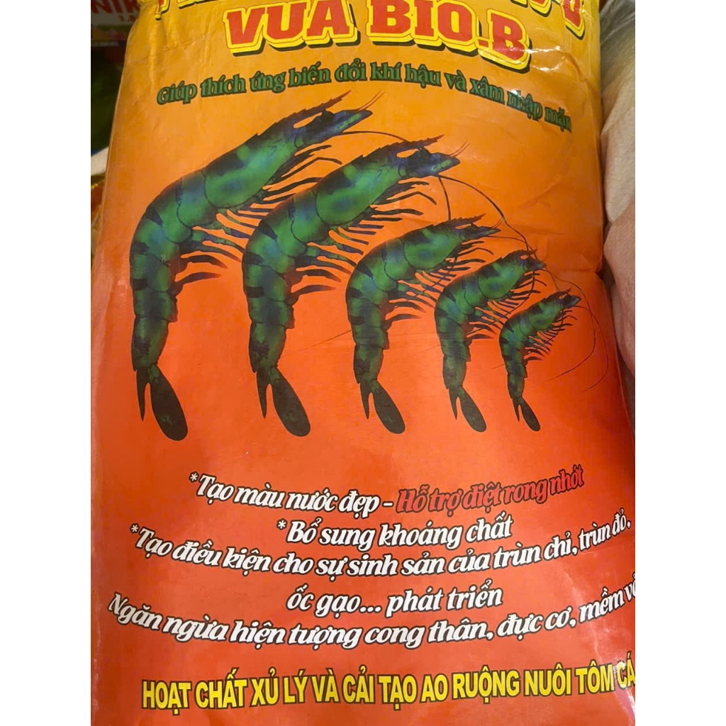 vua bio b, bao 25 kg hấp thu khi doc, kim loại nặng cấp cứu tôm nổi đầu