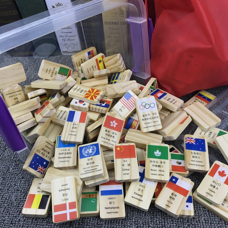 Đồ chơi Domino cờ gỗ 100 quốc gia cho bé đồ chơi GKids