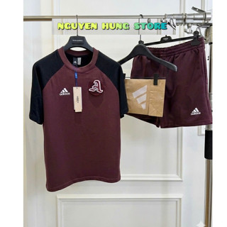 Đồ Bộ Hè nam Thể Thao Trẻ Đỏ mận Cao cấp Đủ Tem mác,Bộ Nam Cộc Tay Màu Đỏ Phối đen Cotton Lạnh Mẫu Mới co giãn 4 chiều