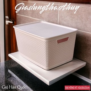 Combo 2 Giỏ L Đựng Đồ giả mây phong cách Hàn Quốc