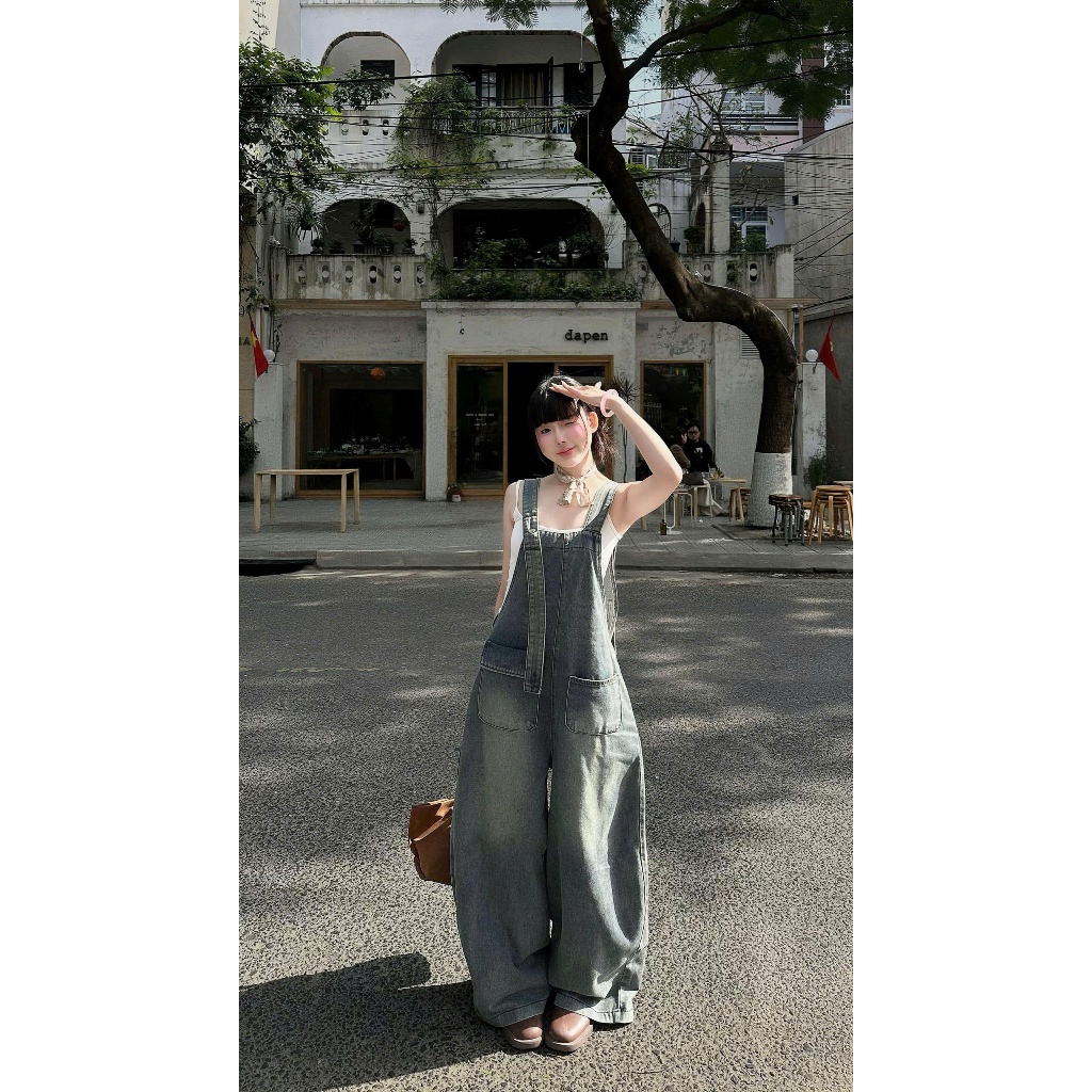 [ĐỢI 10 NGÀY]- Yếm jean form rộng