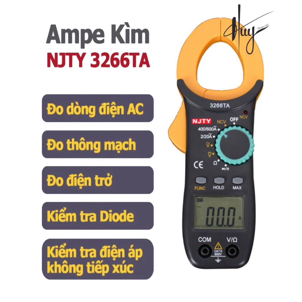 Ampe kìm 3266TA NJTY đồng hồ kẹp dòng vạn năng cao cấp.