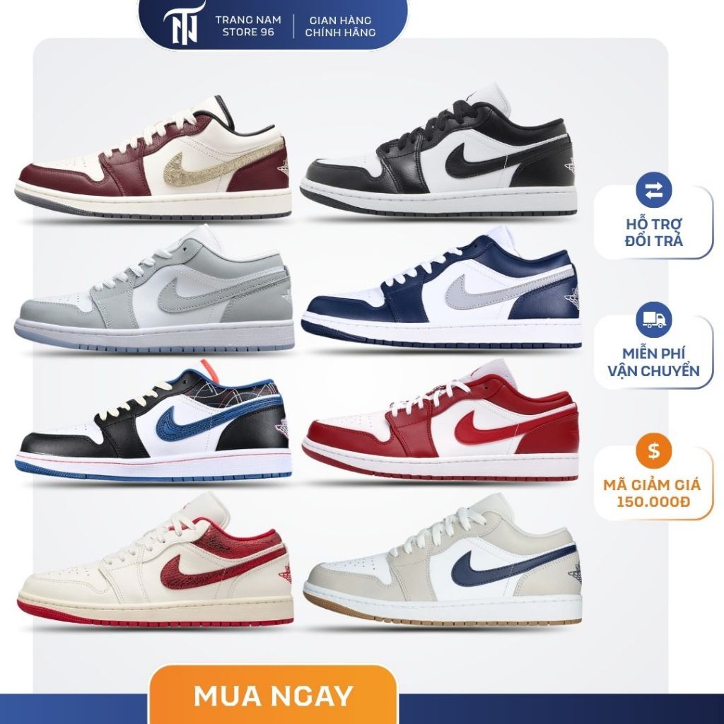 Giày_Air Jordan 1 Low Nam Nữ Các Phối Màu Hottrend, Giày JD1 Cổ Thấp Bản Chuẩn Full Box