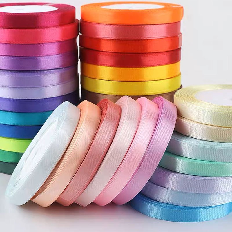 Ruy băng vải lụa 1cm cuộn nguyên dài 22m