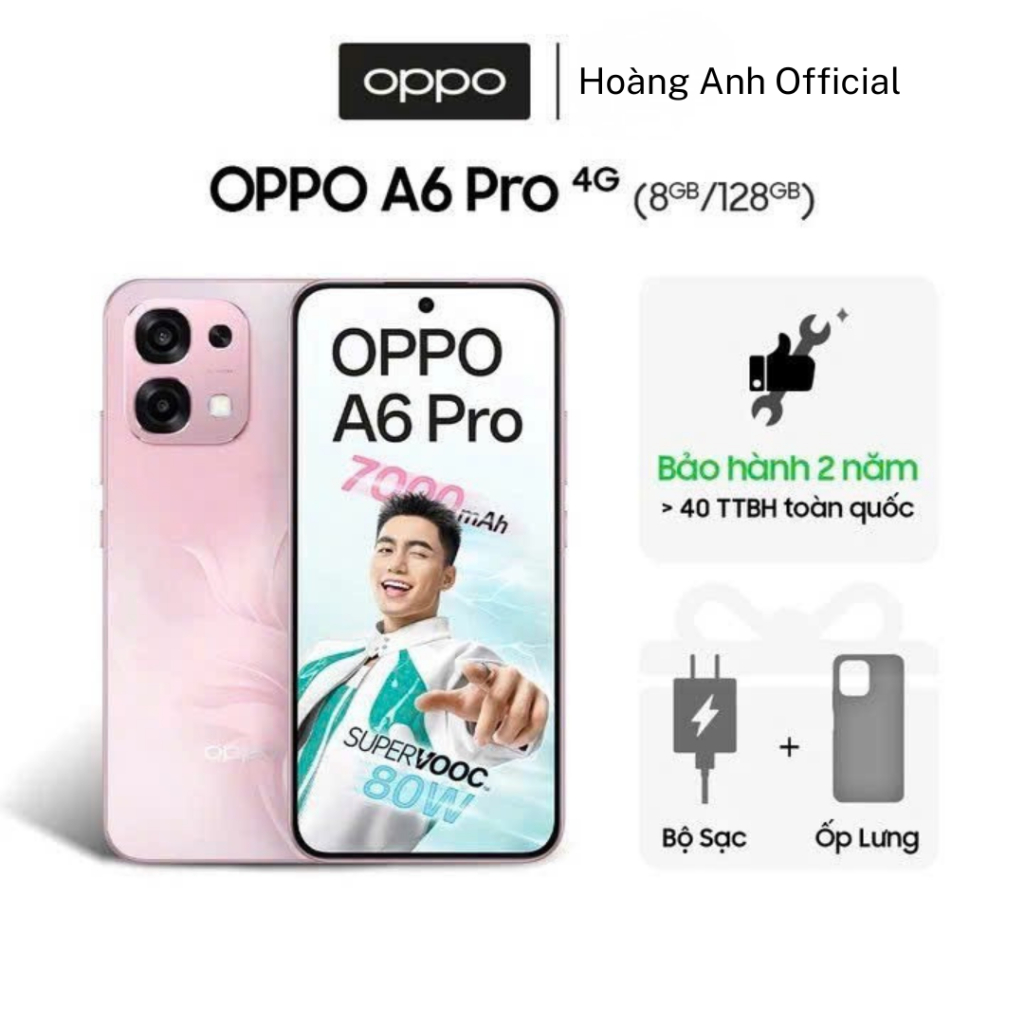 Điện Thoại OPPO A6 Pro 4G (8GB/128GB) có NFC, Nhân Bản Ứng Dụng, AI Camera - Bảo hành 24 tháng
