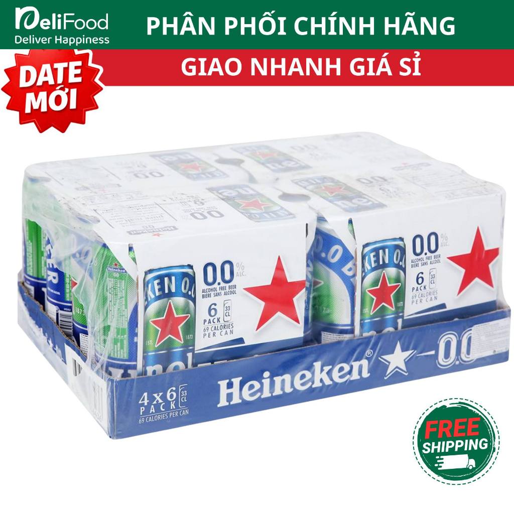 Bia không cồn Heineken - Lon 330ML - Hàng chính hãng