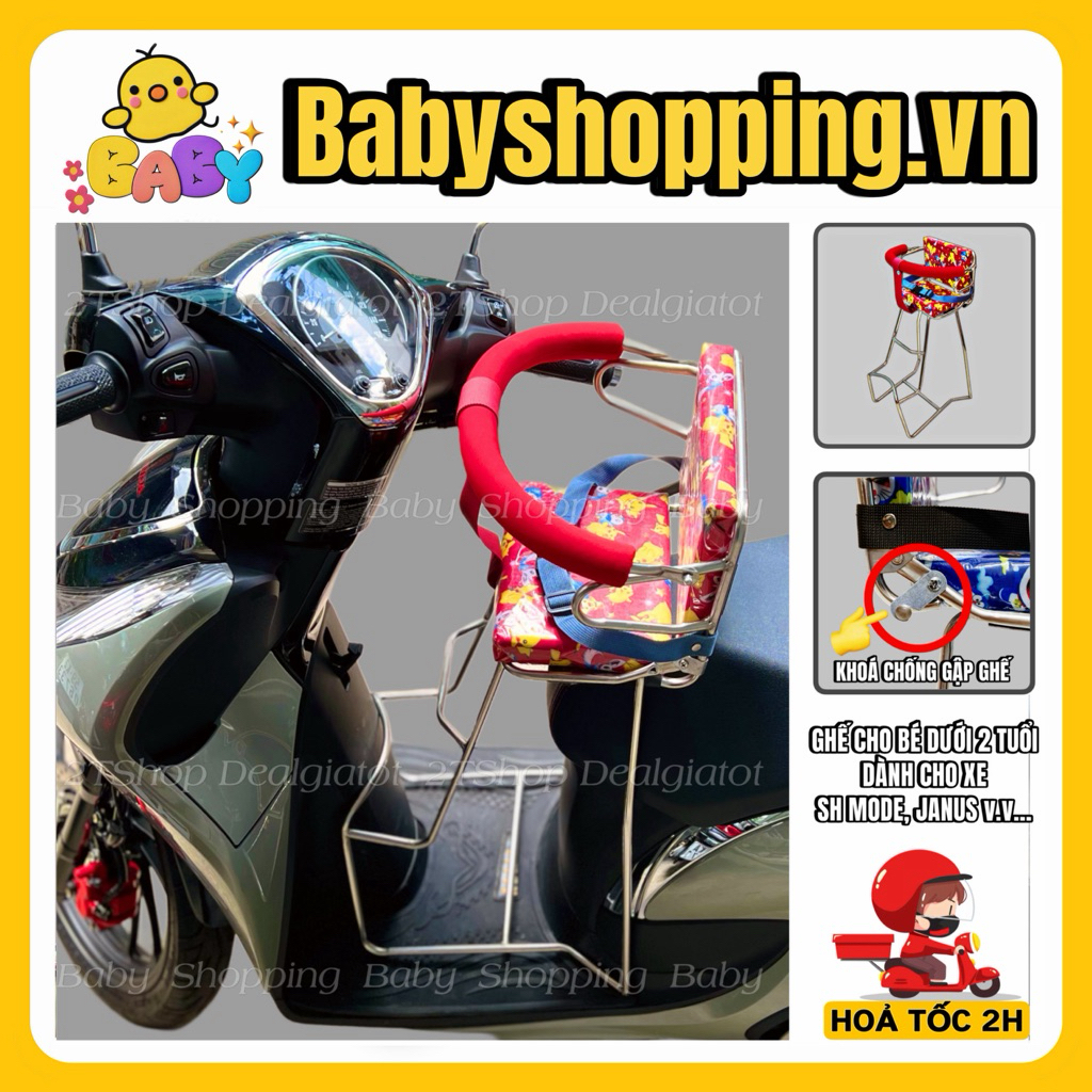 Ghế ngồi xe máy cho bé BABYSHOPPING - Dành cho xe SH Mode, Janus