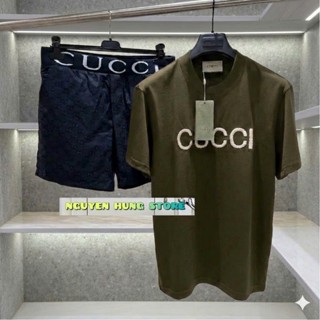 Bộ Cộc Nam Boy Phố Xanh Rêu LÁ Chữ Thêu nổi  Siêu Đẹp, Bộ Quần áo HÈ Nam 85% Cotton Dày dặn thông thoáng Bản Mới nhất