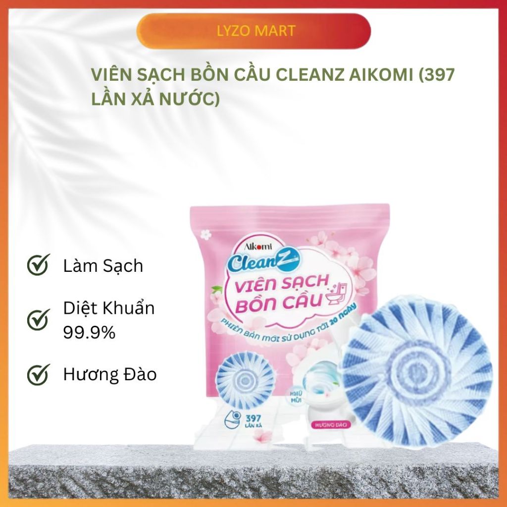 Viên Thả Làm Sạch Khử Mùi Bồn Cầu Cleanz Aikomi (Hương Đào)
