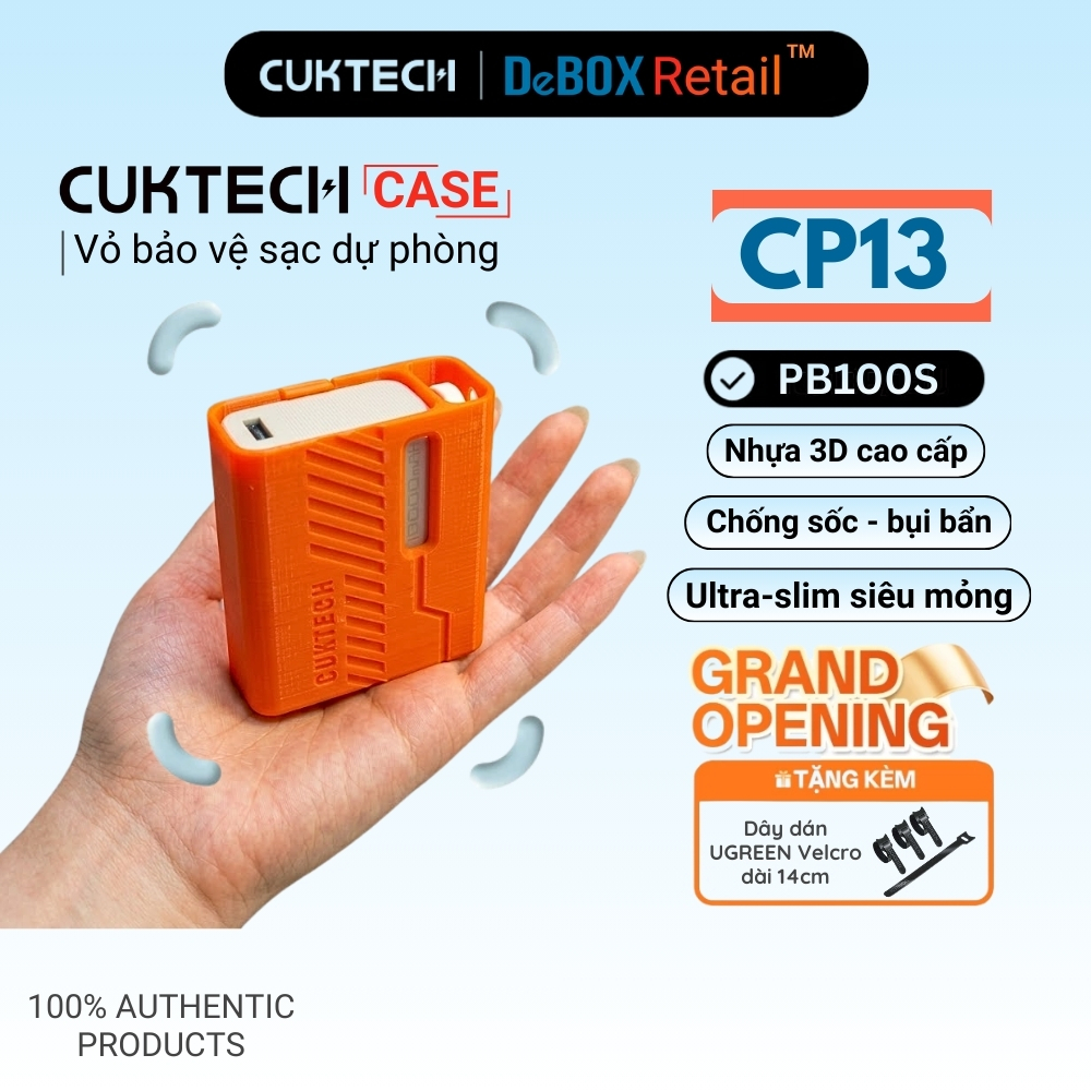 Vỏ Bảo Vệ Sạc Dự Phòng Cuktech CP13 [PB100S] | Chống trầy xước | Siêu mỏng | Chất liệu nhựa in 3D ca
