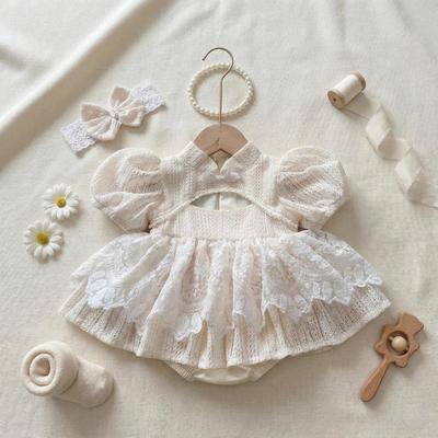 Set body váy kèm turban MINTSCLOSET Mint's Closet tay phồng cổ tàu bé sơ sinh 1 2 tuổi - BV7224