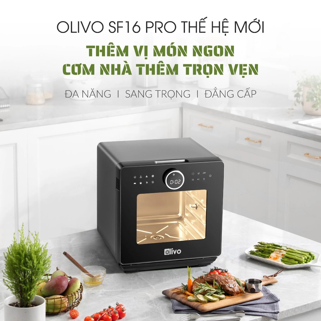 [CHÍNH HÃNG] Nồi Chiên Hơi Nước Olivo SF16 Pro Phiên Bản Mới - Bảo Hành chính Hãng 24 tháng.