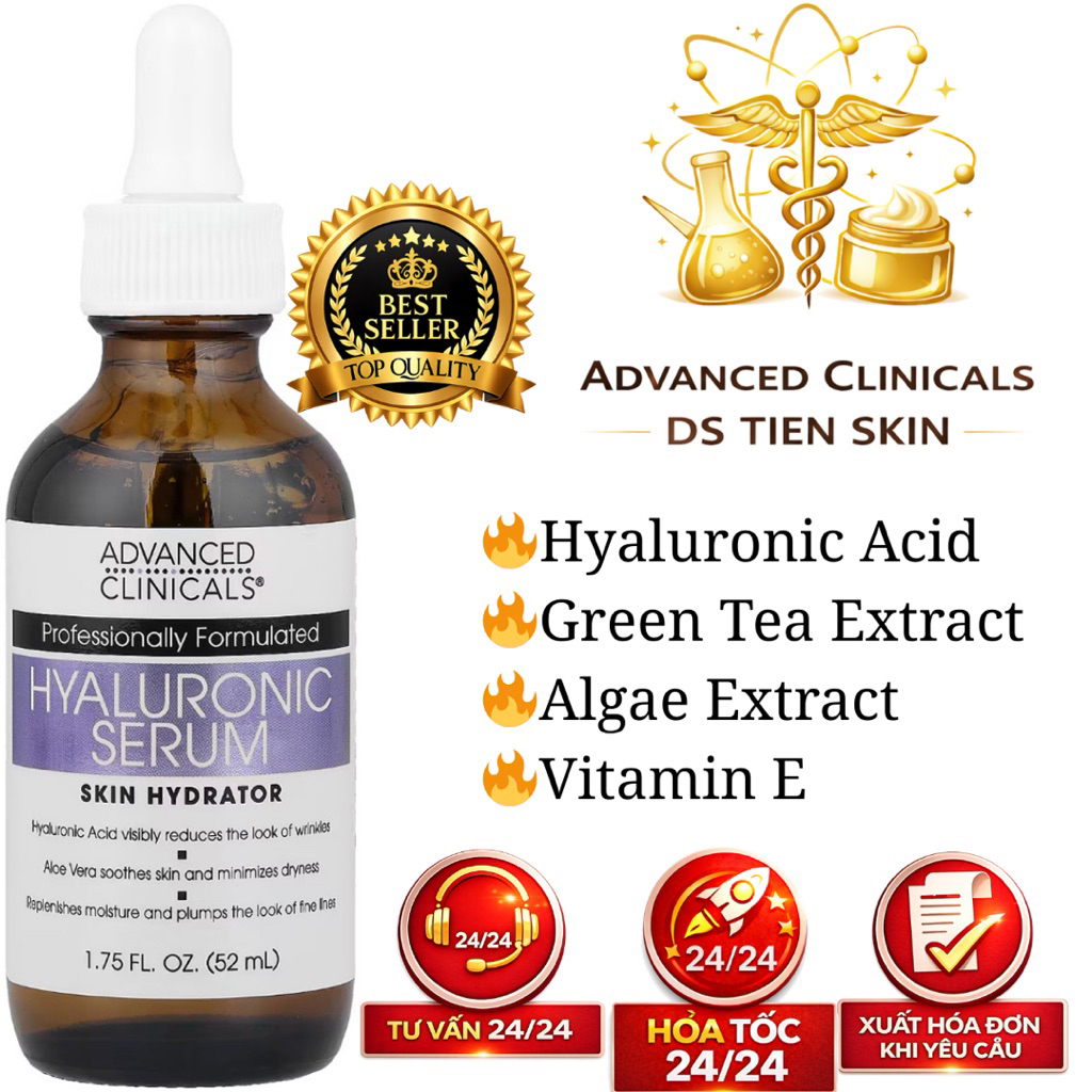 Hyaluronic Acid Face Serum 52ml Advanced Clinicals