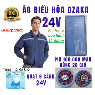 Áo điều hòa 9 quạt cao cấp 24V, pin 100000mAh loại 1, làm mát siêu nhanh, bền đẹp