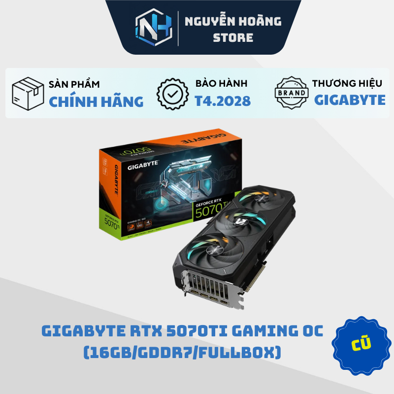 VGA card màn hình Gigabyte RTX 5070ti Gaming OC 16GB Cũ