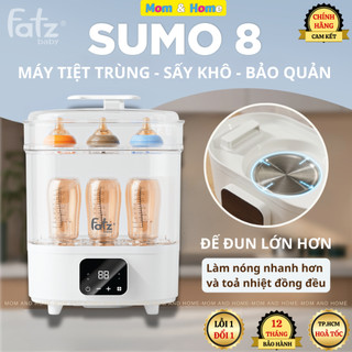 Máy Tiệt Trùng Hơi Nước Sấy Khô Điện Tử FATZBABY SUMO 8 Đế Đun Lớn Gia Nhiệt Nhanh, Tự Động Bảo Quản