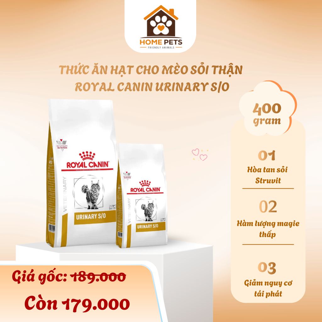 Thức Ăn Hạt Cho Mèo Sỏi Thận Royal Canin Urinary S/O
