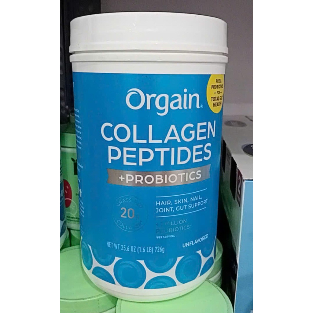 Bột Orgain Collagen Peptides Probiotics Mỹ 726g