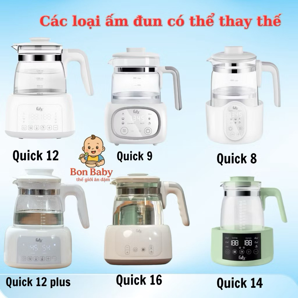 Bình Thuỷ Tinh Thay Thế Cho Máy Đun Nước FATZ BABY Các Dòng QUICK1,8,9 ,12, 12 PLUS, 16 PLUS - Chính