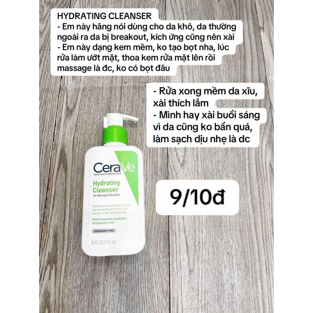 ✅SRM CERAVE XANH LÁ DÀNH CHO DA KHÔ .