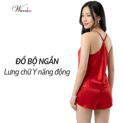 Đồ bộ nữ WANNABE bộ đùi nữ quần sọt áo 2 dây lưng ba lỗ cho bạn gái thêm năng động thoải mái BSS03