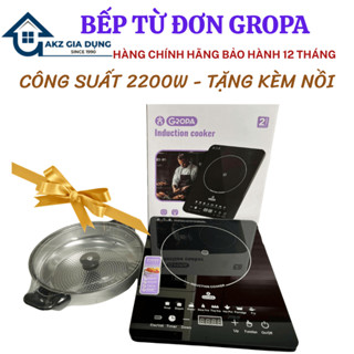 Bếp từ đơn GROPA công suất 2200w tặng kèm nồi lẩu , bếp từ đơn chính hãng bảo hành 12 tháng