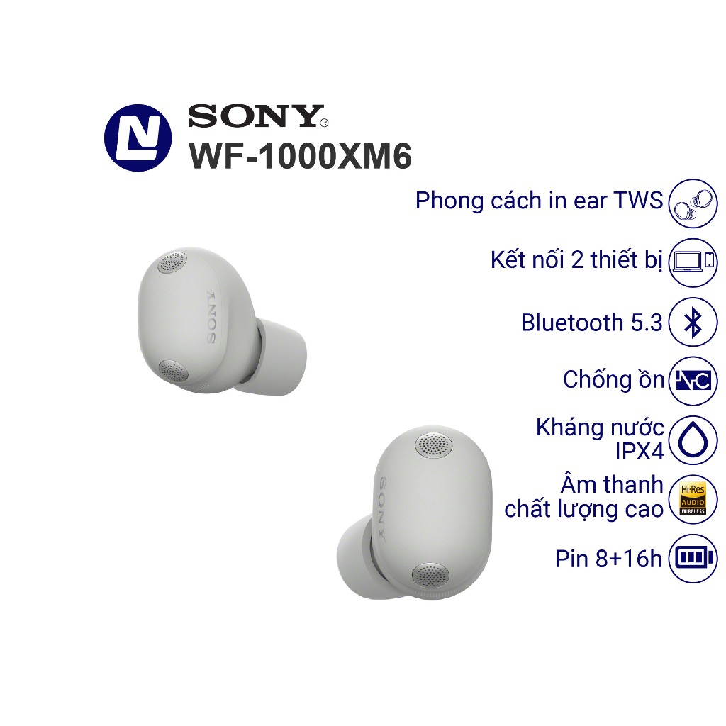 Tai nghe Sony WF 1000XM6 in ear TWS không dây chống ồn | BigBuy360 - bigbuy360.vn