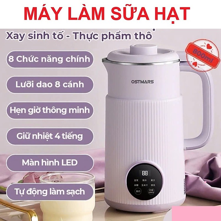 Máy Làm Sữa Hạt OSTMARS 8 Chức Năng – Bản Tiếng Việt