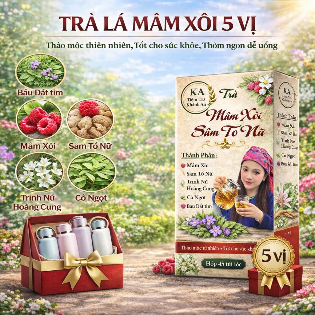 Trà Lá Mâm Xôi Mix Vị , Làm Đẹp Niêm Mạc TCung, Hỗ Trợ Thả Tự Nhiên Và Chuyển Phôi IVF, IUI