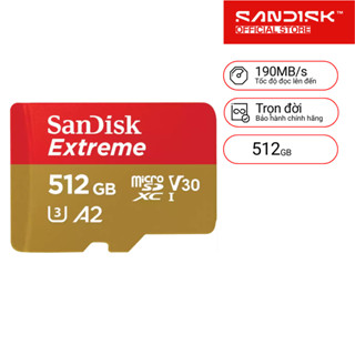 Thẻ nhớ MicroSDXC SanDisk Extreme 64GB /128GB/256GB/ 512GB A2 C10 U3 V30 UHS-I upto 190MB/s SDSQXAH - Bảo hành trọn đời