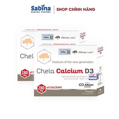 2H Canxi Chela Calcium D3-Canxi Bisglycinate Chelate Albion-Thực phẩm bảo vệ sức khoẻ mẹ bầu và sau sinh 36.6gOlimp Labs