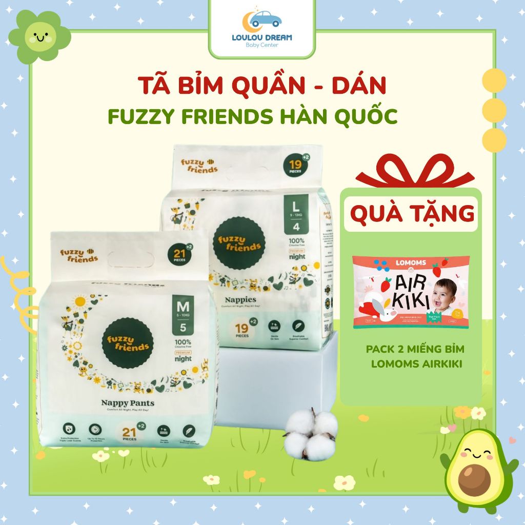 Tã bỉm dán quần Fuzzy Friends cao cấp Úc thấm hút tốt đủ size cho bé