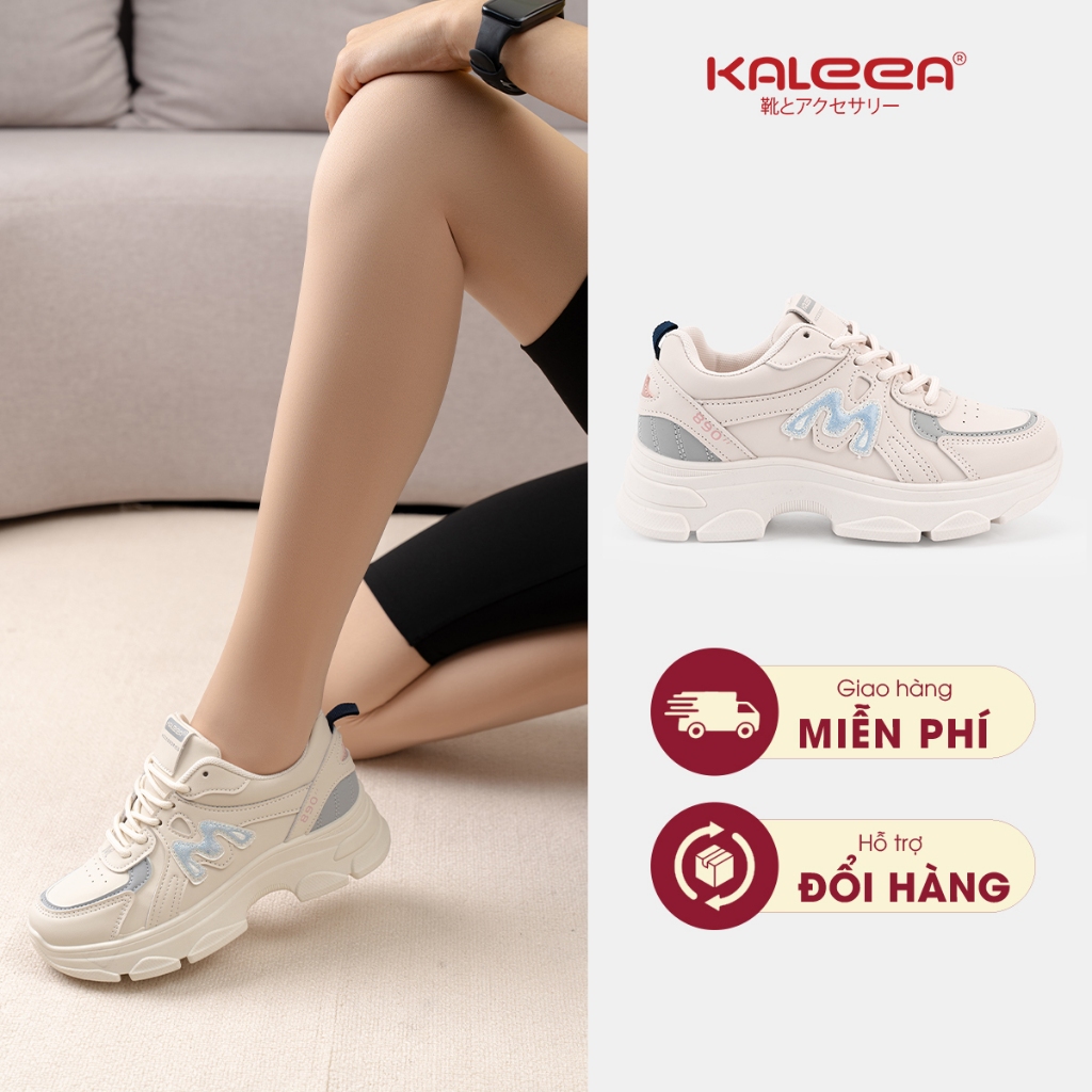 Kaleea - Giày Thể Thao, Giày Sneaker Nữ Độn Đế Thoáng Khí Thoải Mái Cao 5cm Đi Êm  T154