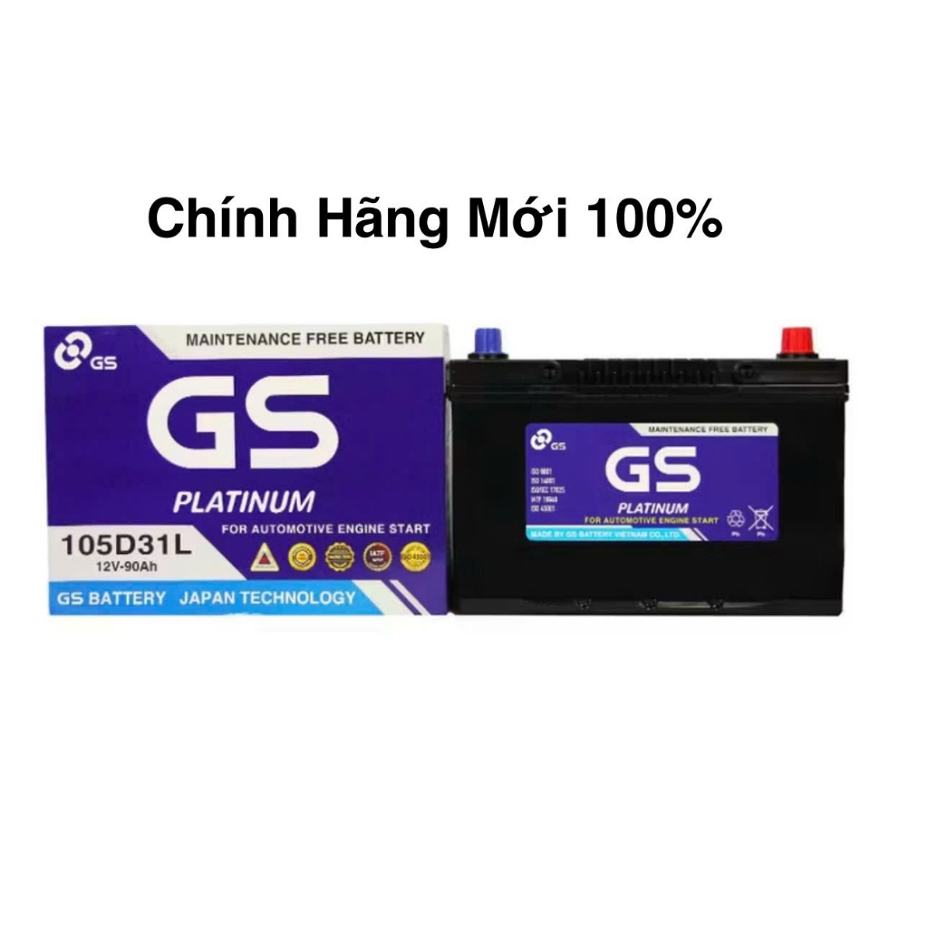 Bình ắc quy 12v miễn bảo dưỡng GS MF 105D31L (12V-90ah)