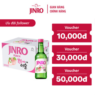 [CHÍNH HÃNG][HỎA TỐC 24H] Soju Hàn Quốc JINRO VỊ ĐÀO - Thùng 20 chai 360ML 13%