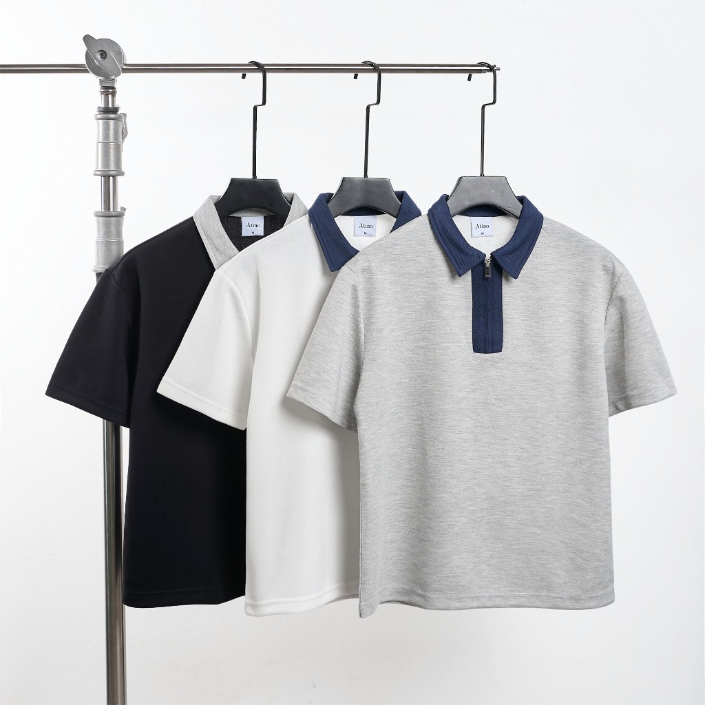 Áo Polo Nam ATINO Dáng Regular Vừa Vặn, Vải Chống Nhăn, Mềm Mại Thoáng Mát L.3.3411