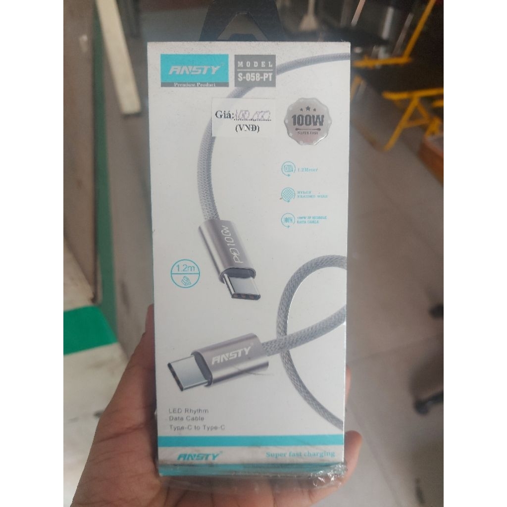 Cáp sạc nhanh chính hãng Ansty 2 đầu type-c
