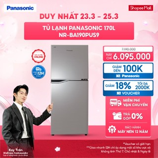 [ELPN2TS GIẢM TỐI ĐA 2TR] [GIAO SAU 02/04] Tủ lạnh Panasonic Inverter 170lít Tiết kiệm điện Ngăn đá trên NR-BA190PUS9