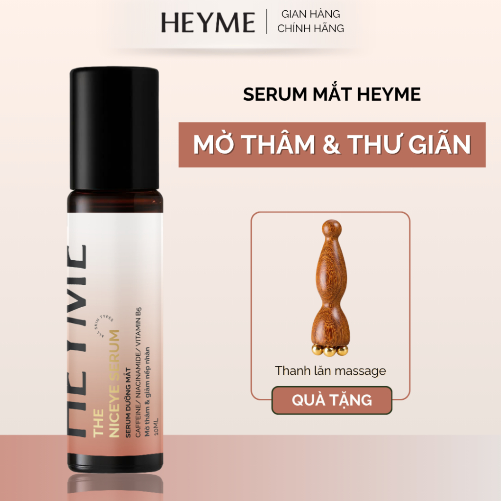 Tinh Chất Serum Giảm Thâm Mắt, Dưỡng Mắt Giảm Thâm Quầng HEYME 10ml Chiết Xuất Hoa Hồng, Caffeine