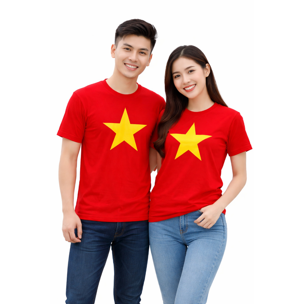 Áo Thun Cờ Đỏ Sao Vàng Việt Nam ANDROMEDA In To Ngước Ngực Phom Xuông Chung Nam Nữ | BigBuy360 - bigbuy360.vn