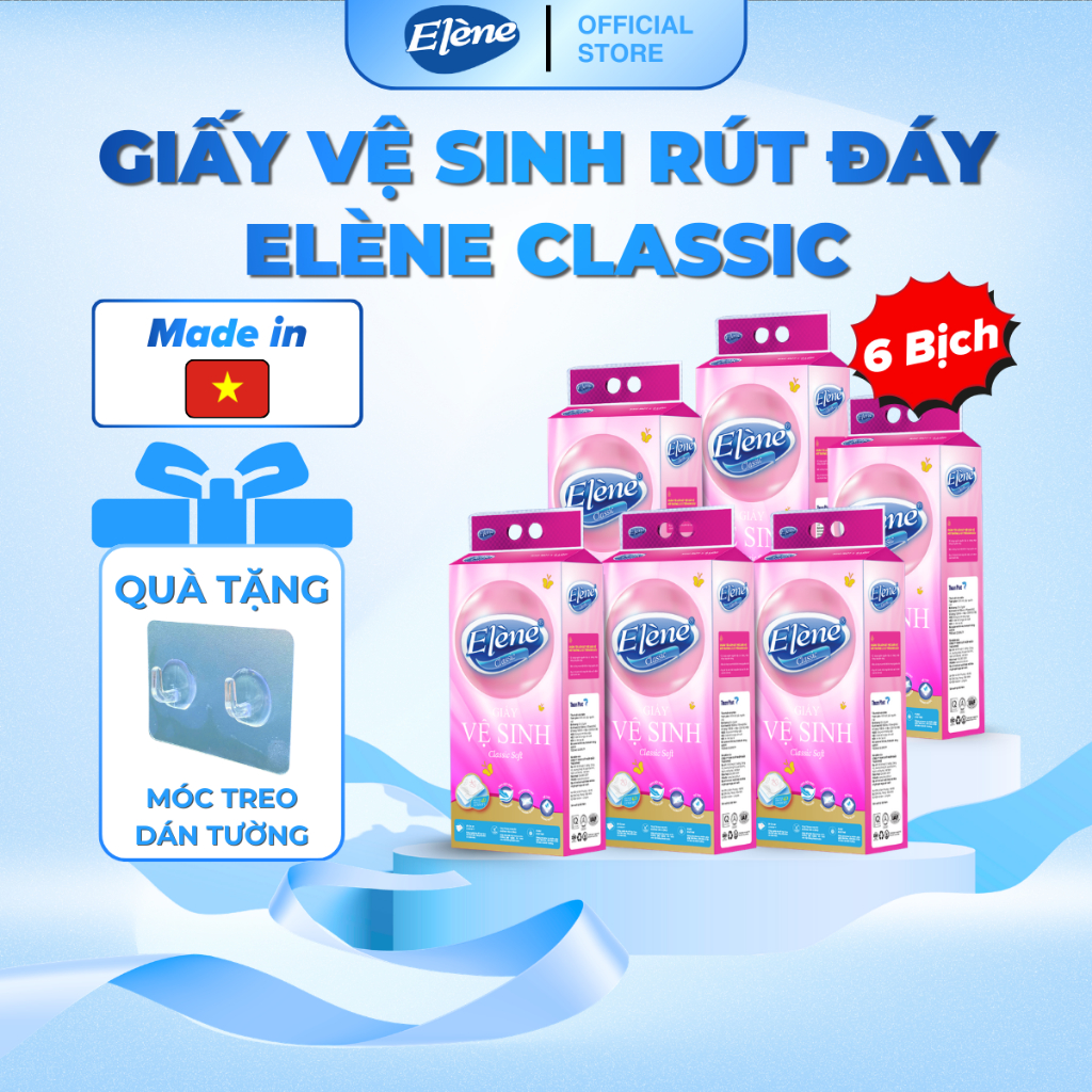 Giấy Vệ Sinh Rút Đáy Hồng Elène 320 Lần Rút 4 Lớp Mềm Mịn, Tiện Lợi, An Toàn