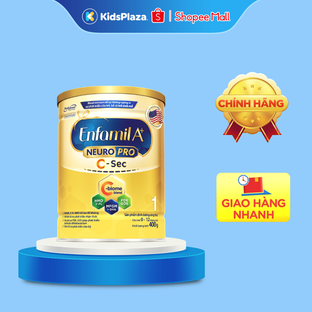 Sữa Enfamil A+ NeuroPro C-Sec 400gr cho bé từ 0-12 tháng - KidsPlaza