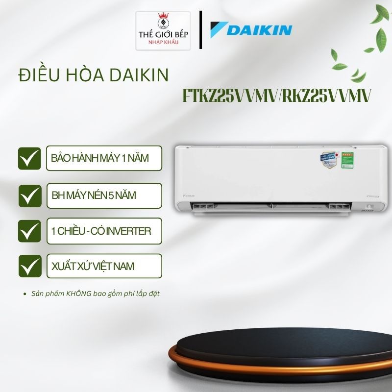 Điều Hòa Daikin Inverter 1HP FTKZ25VVMV/RKZ25VVMV – Hybrid Cooling – Mắt Thần Thông Minh –Chính Hãng